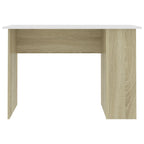 vidaXL Schreibtisch Weiß und Sonoma-Eiche 110x60x73 cm Holzwerkstoff