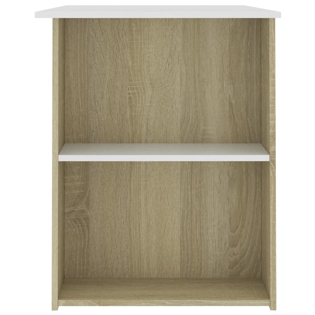vidaXL Schreibtisch Weiß und Sonoma-Eiche 110x60x73 cm Holzwerkstoff