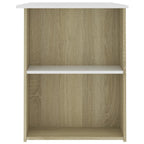 vidaXL Schreibtisch Weiß und Sonoma-Eiche 110x60x73 cm Holzwerkstoff