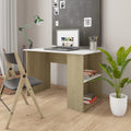 vidaXL Schreibtisch Weiß und Sonoma-Eiche 110x60x73 cm Holzwerkstoff