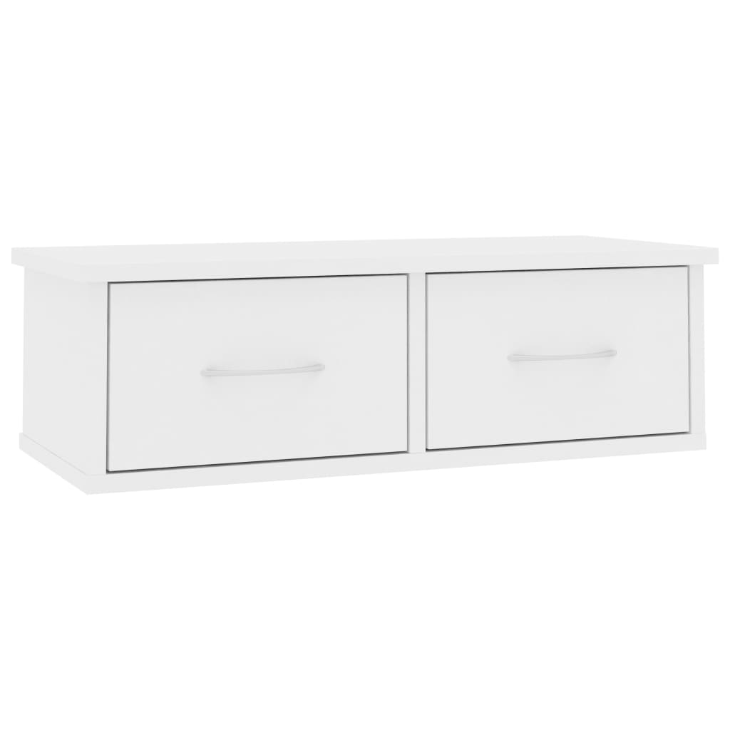 vidaXL Wand-Schubladenregal Weiß 60x26x18,5 cm Holzwerkstoff