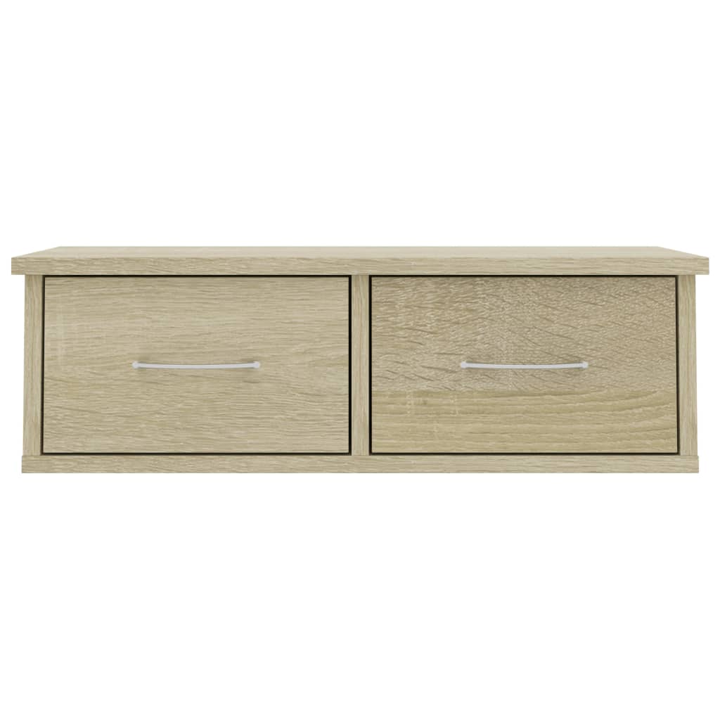 vidaXL Wand-Schubladenregal Sonoma-Eiche 60x26x18,5 cm Holzwerkstoff
