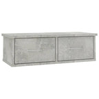 vidaXL Wand-Schubladenregal Betongrau 60x26x18,5 cm Holzwerkstoff