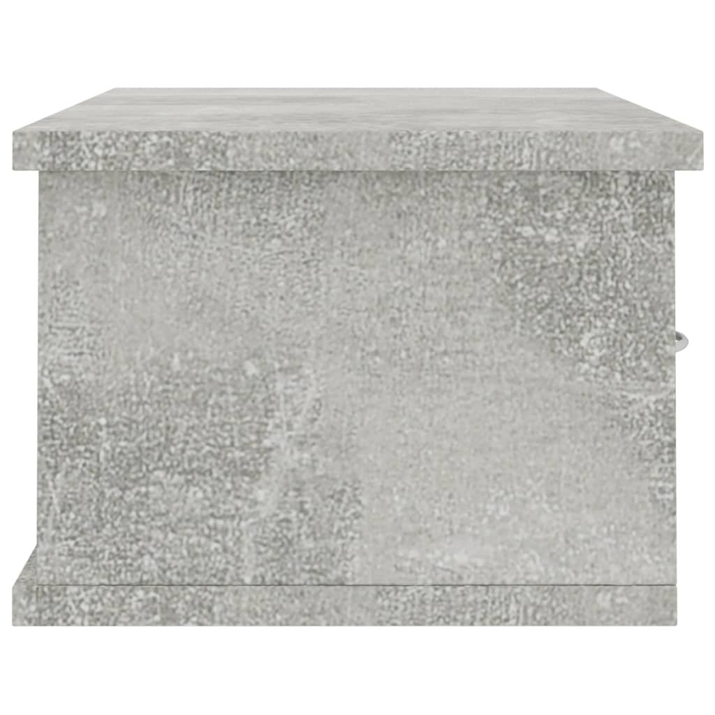 vidaXL Wand-Schubladenregal Betongrau 60x26x18,5 cm Holzwerkstoff