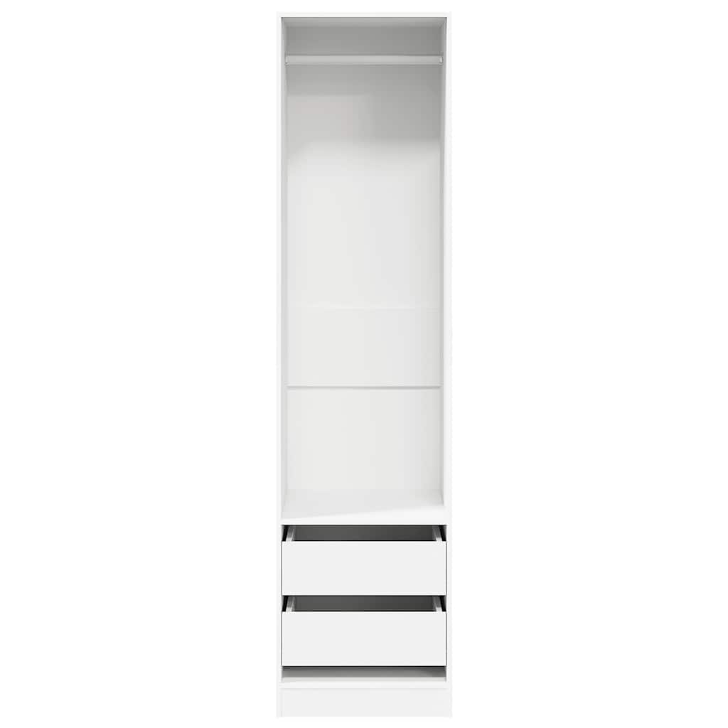 vidaXL Kleiderschrank mit Schubladen Weiß 50x50x200 cm Holzwerkstoff