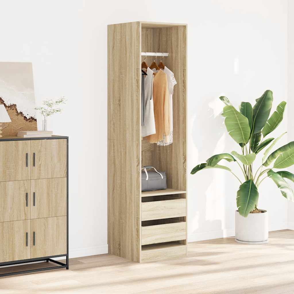 vidaXL Kleiderschrank mit Schubladen Sonoma-Eiche 50x50x200 cm