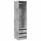 vidaXL Kleiderschrank Schubladen Betongrau 50x50x200cm Holzwerkstoff