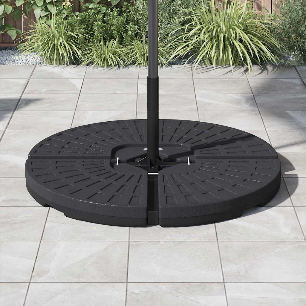 vidaXL Sonnenschirmständer Fächerförmig 4 Stk. Schwarz