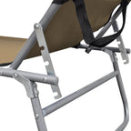 vidaXL Klappliege mit Sonnenschutz Taupe Aluminium