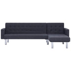 vidaXL Schlafsofa in L-Form Dunkelgrau Polyester