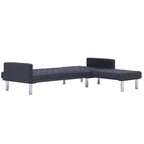 vidaXL Schlafsofa in L-Form Dunkelgrau Polyester