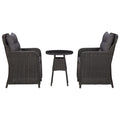 vidaXL Gartenstühle 2 Stk. mit Teetisch Poly Rattan Schwarz