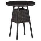 vidaXL Gartenstühle 2 Stk. mit Teetisch Poly Rattan Schwarz