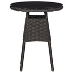 vidaXL Gartenstühle 2 Stk. mit Teetisch Poly Rattan Schwarz