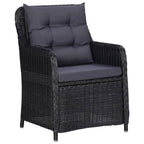 vidaXL Gartenstühle 2 Stk. mit Teetisch Poly Rattan Schwarz