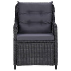 vidaXL Gartenstühle 2 Stk. mit Teetisch Poly Rattan Schwarz