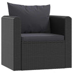 vidaXL Sessel mit Auflagen Poly Rattan Schwarz