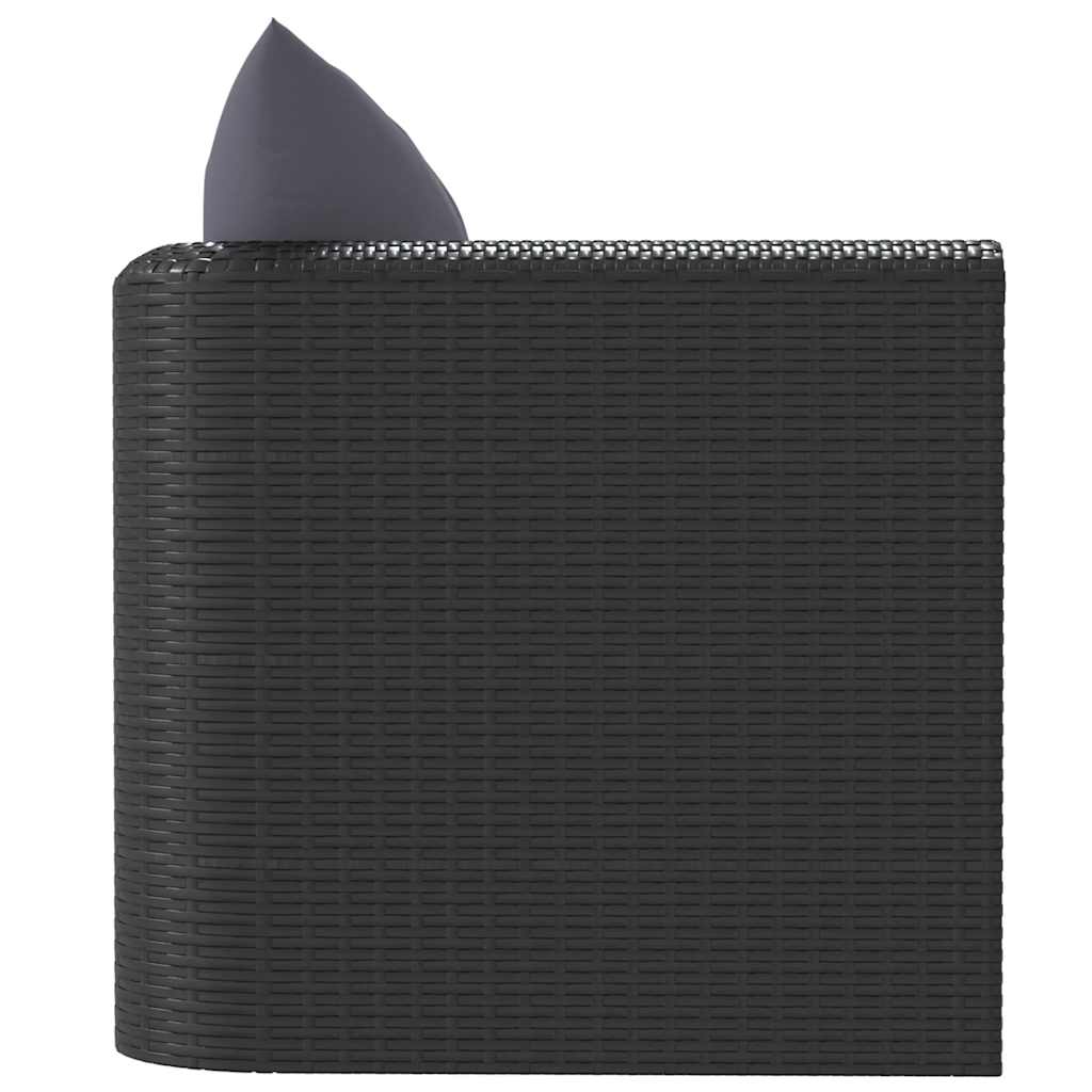 vidaXL Sessel mit Auflagen Poly Rattan Schwarz