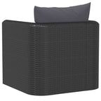 vidaXL Sessel mit Auflagen Poly Rattan Schwarz