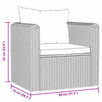 vidaXL Sessel mit Auflagen Poly Rattan Schwarz