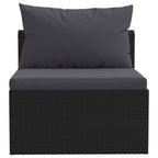 vidaXL 3-tlg. Garten-Sofagarnitur mit Auflagen Poly Rattan Schwarz