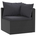 vidaXL 4-tlg. Garten-Sofagarnitur mit Auflagen Poly Rattan Schwarz