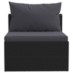 vidaXL 4-tlg. Garten-Sofagarnitur mit Auflagen Poly Rattan Schwarz