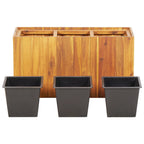 vidaXL Garten-Hochbeet mit 3 Töpfen Massivholz Akazie