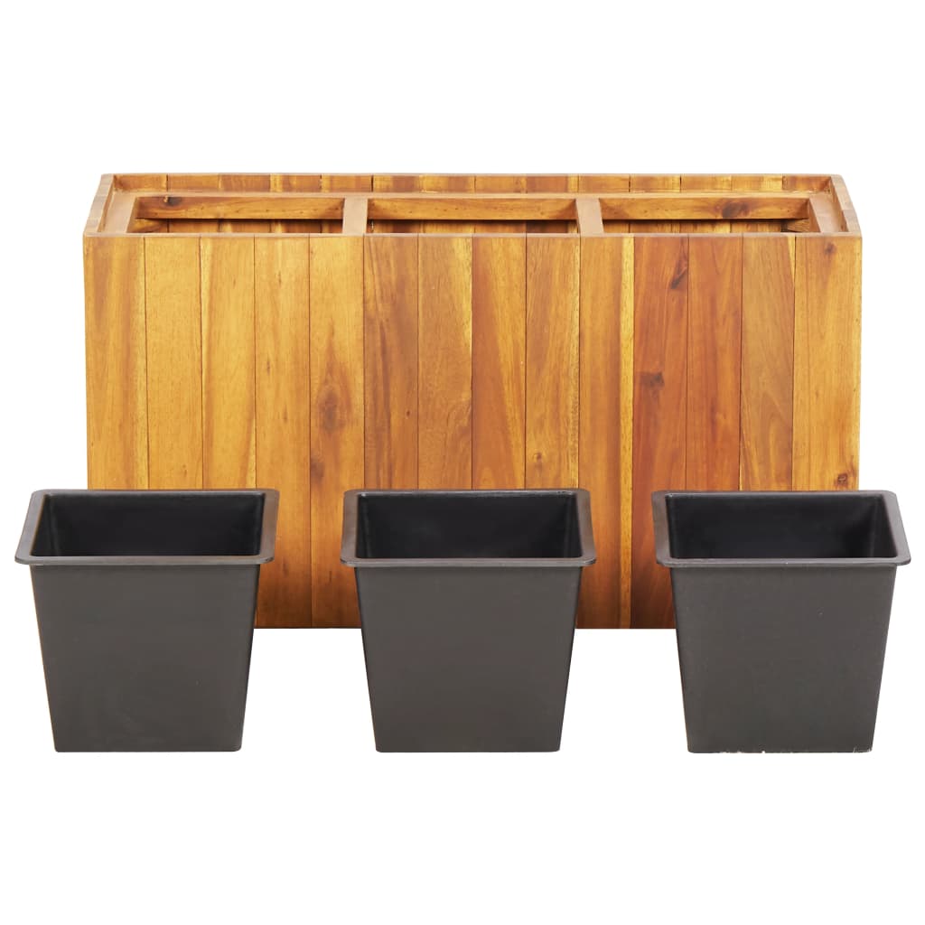 vidaXL Garten-Hochbeet mit 3 Töpfen Massivholz Akazie