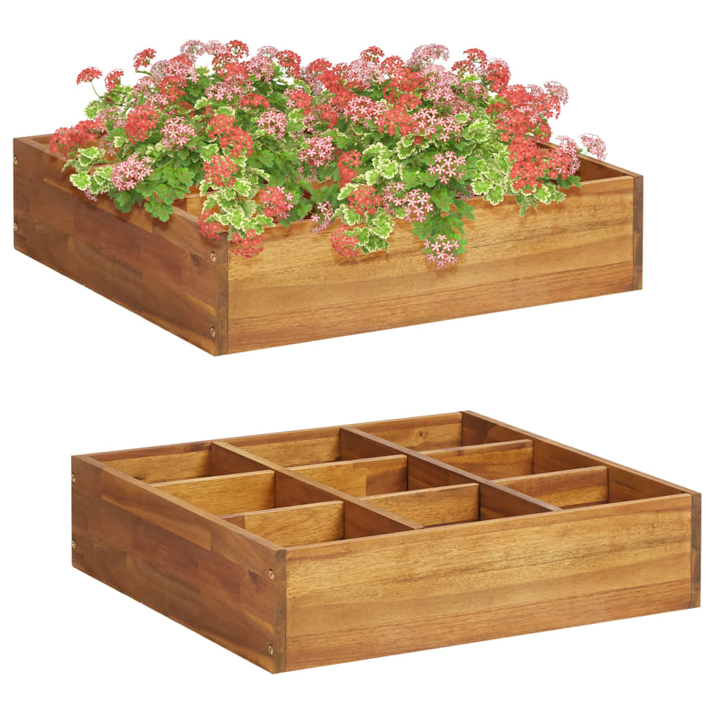 vidaXL Garten-Hochbeet für Kräuter Massivholz Akazie 60 x 60 x 15 cm