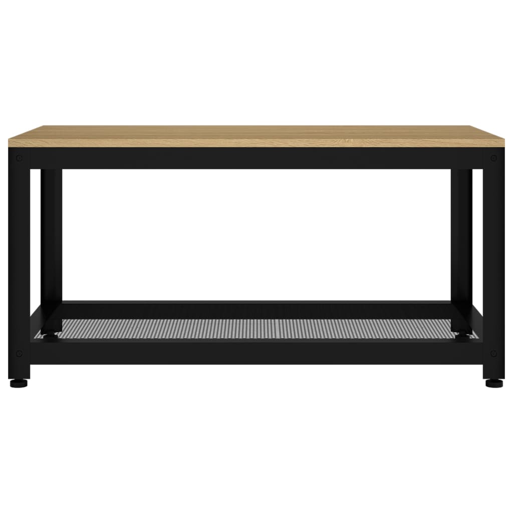 vidaXL Couchtisch Hellbraun und Schwarz 90x45x45 cm MDF und Eisen