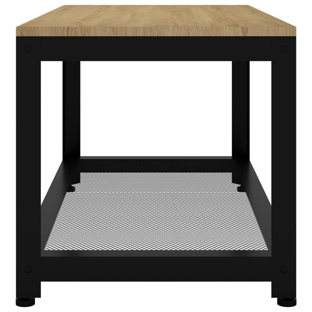 vidaXL Couchtisch Hellbraun und Schwarz 90x45x45 cm MDF und Eisen