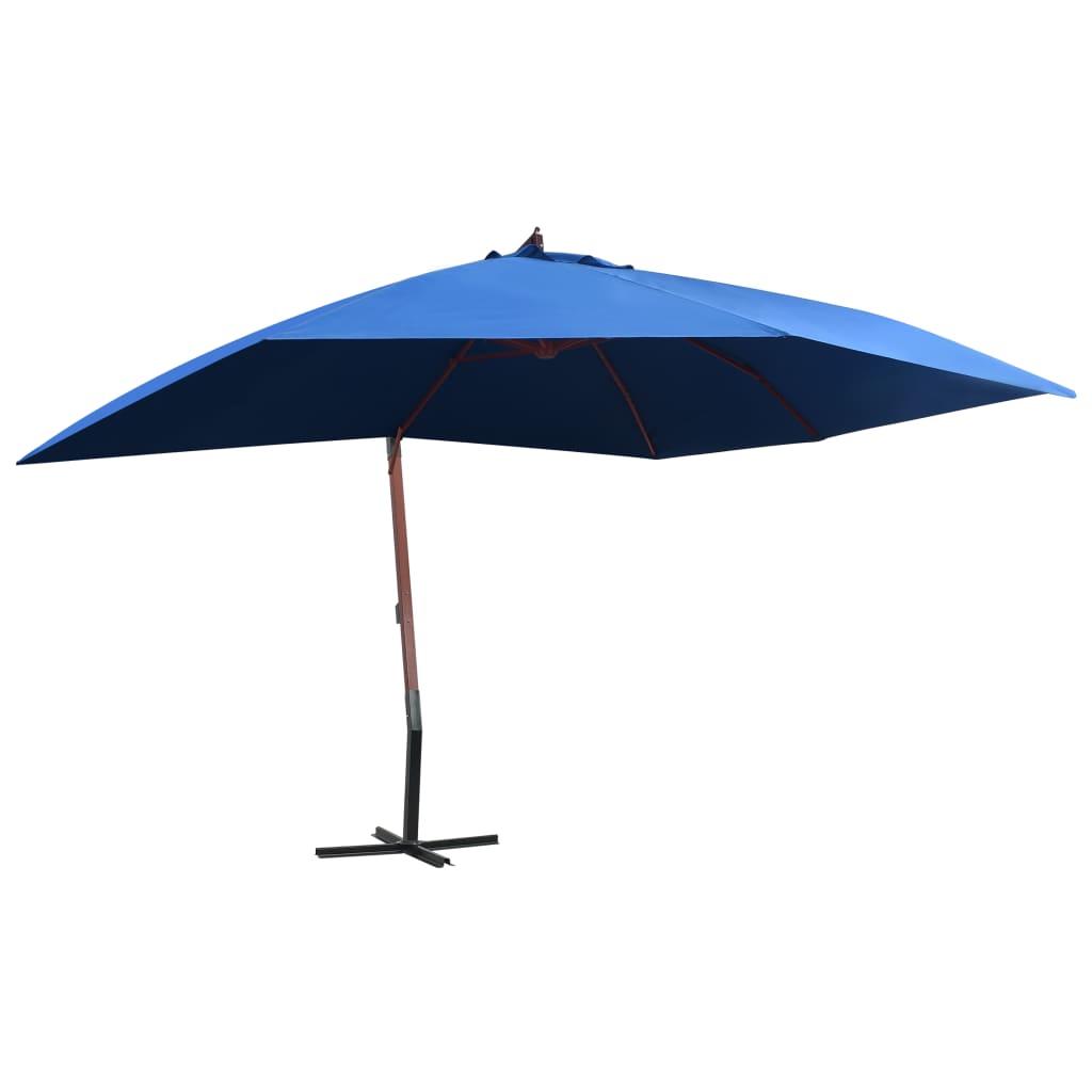 vidaXL Ampelschirm mit Holz-Mast 400x300 cm Anthrazit