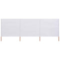vidaXL 3-teiliges Windschutzgewebe 400 x 80 cm Sandweiß