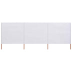 vidaXL 3-teiliges Windschutzgewebe 400 x 80 cm Sandweiß