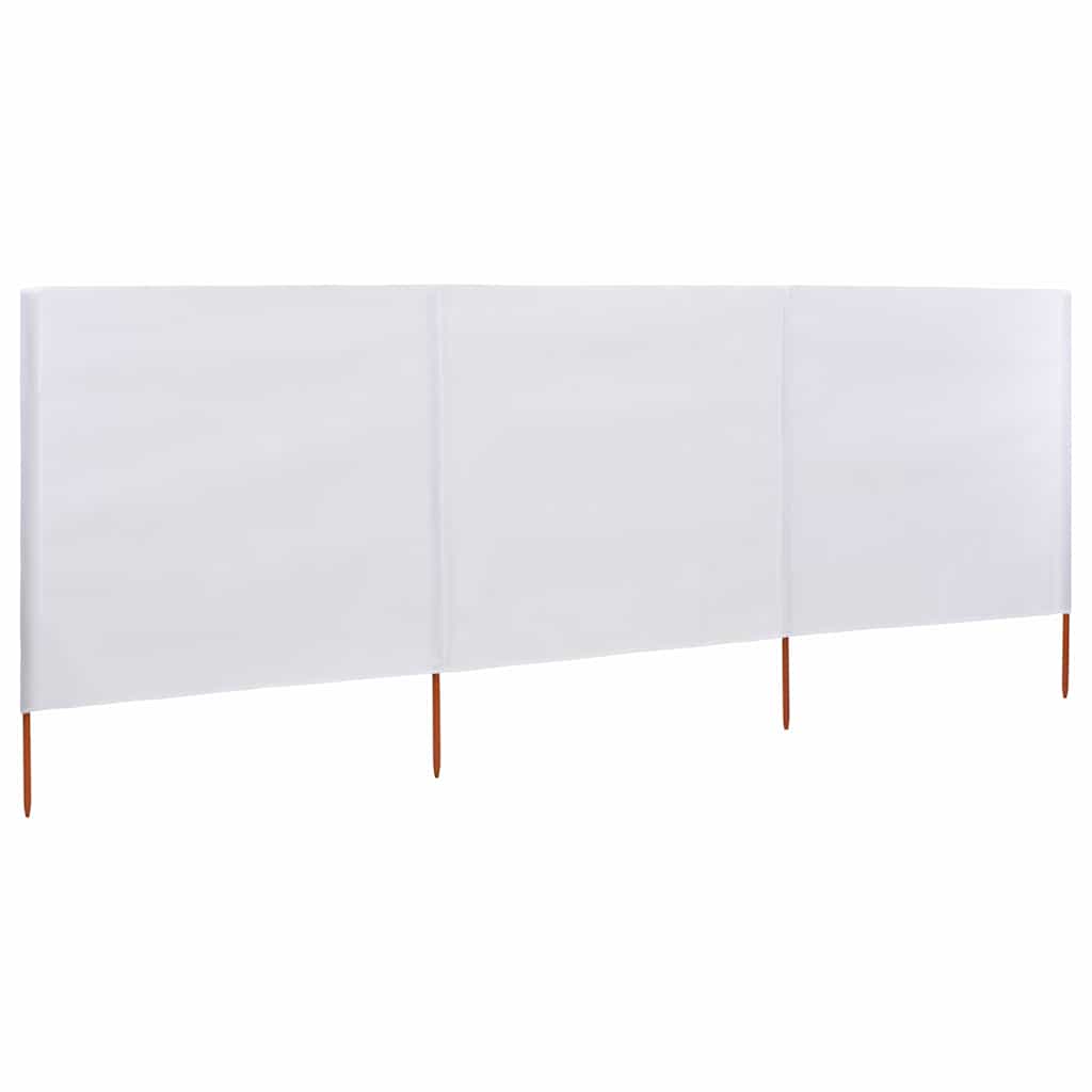 vidaXL 3-teiliges Windschutzgewebe 400 x 80 cm Sandweiß