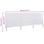 vidaXL 3-teiliges Windschutzgewebe 400 x 80 cm Sandweiß