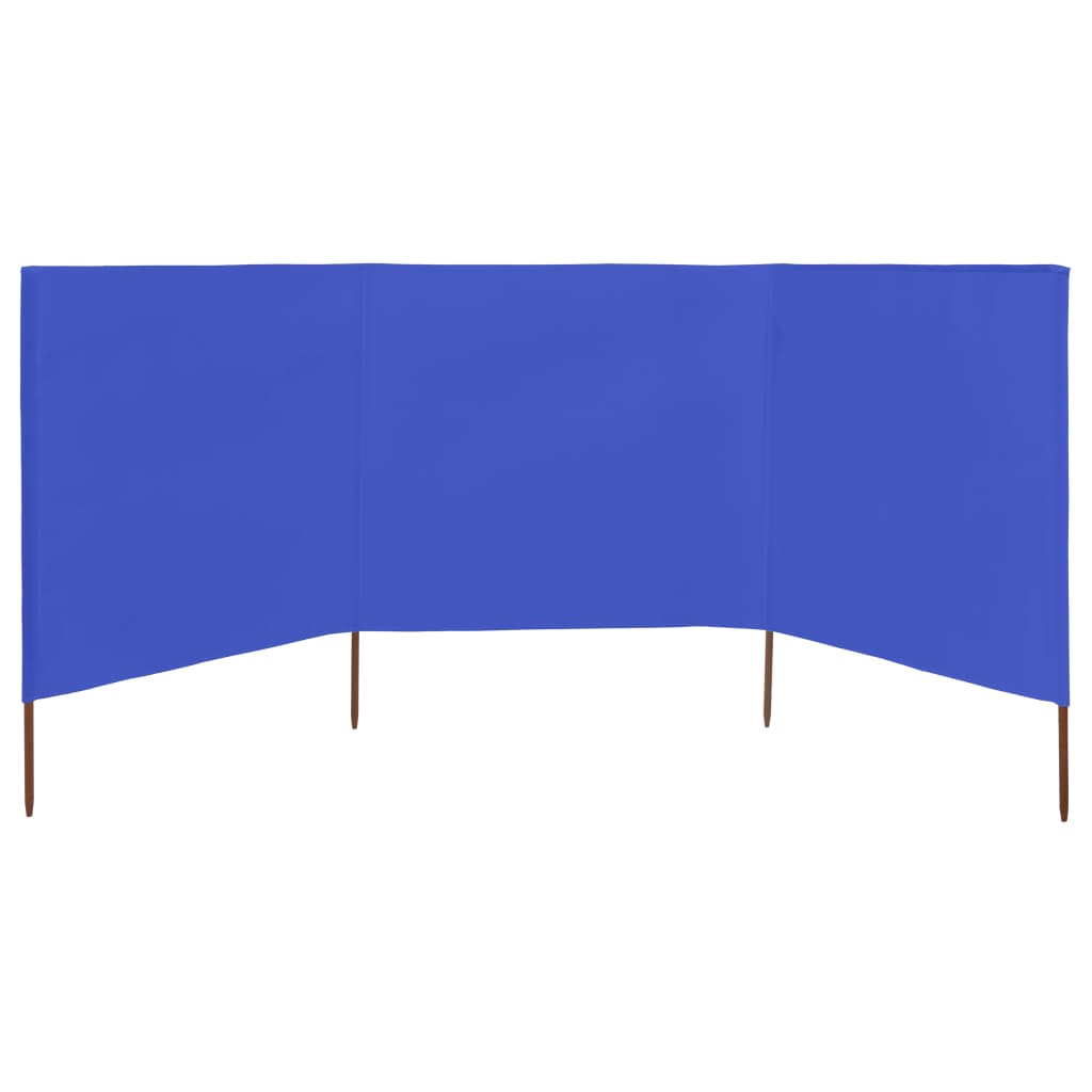 vidaXL 3-teiliges Windschutzgewebe 400 x 80 cm Azurblau