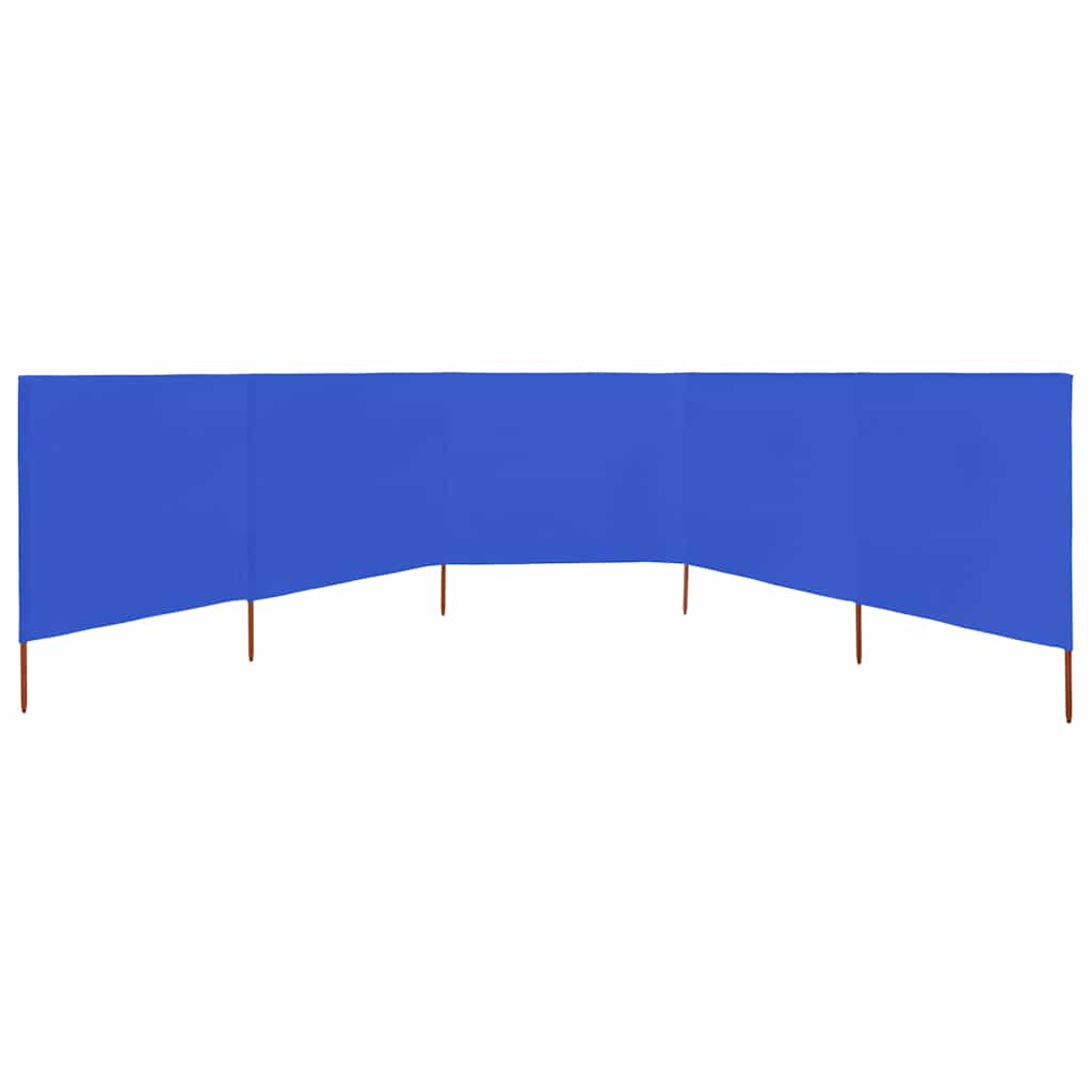 vidaXL 5-teiliges Windschutzgewebe 600 x 80 cm Azurblau