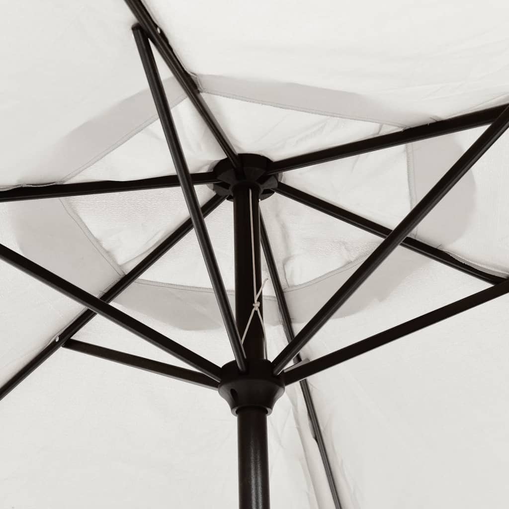 vidaXL Sonnenschirm Sandweiß 200 x 224 cm Aluminium