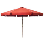 vidaXL Sonnenschirm mit Holzmast 350 cm Terrakotta