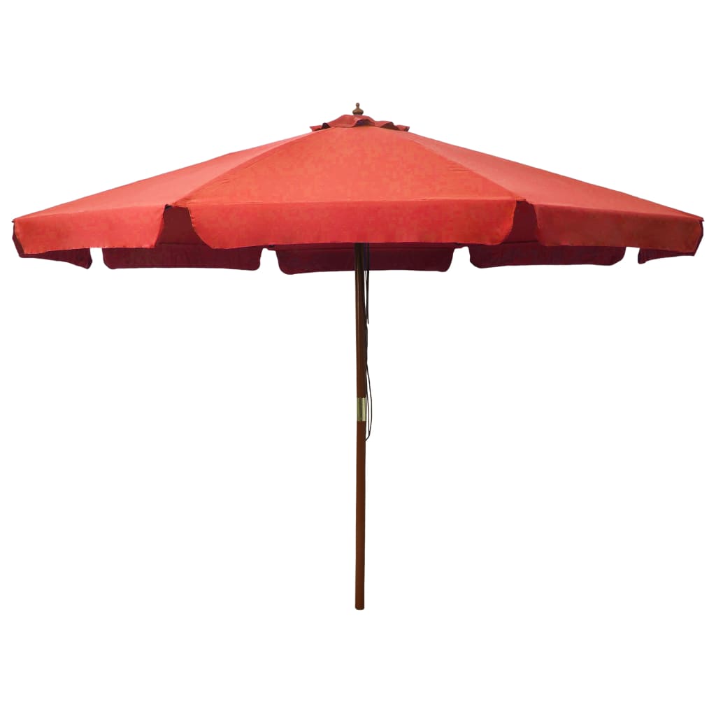 vidaXL Sonnenschirm mit Holzmast 350 cm Terrakotta