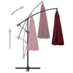 vidaXL Ampelschirm Burgunderrot 3 m Aluminium-Mast