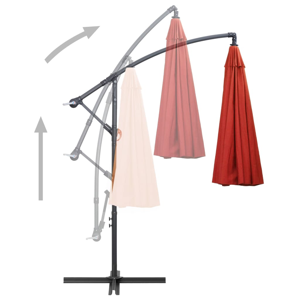 vidaXL Ampelschirm Terrakottarot 3 m Aluminium-Mast