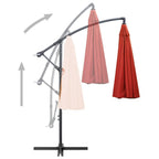 vidaXL Ampelschirm Terrakottarot 3 m Aluminium-Mast