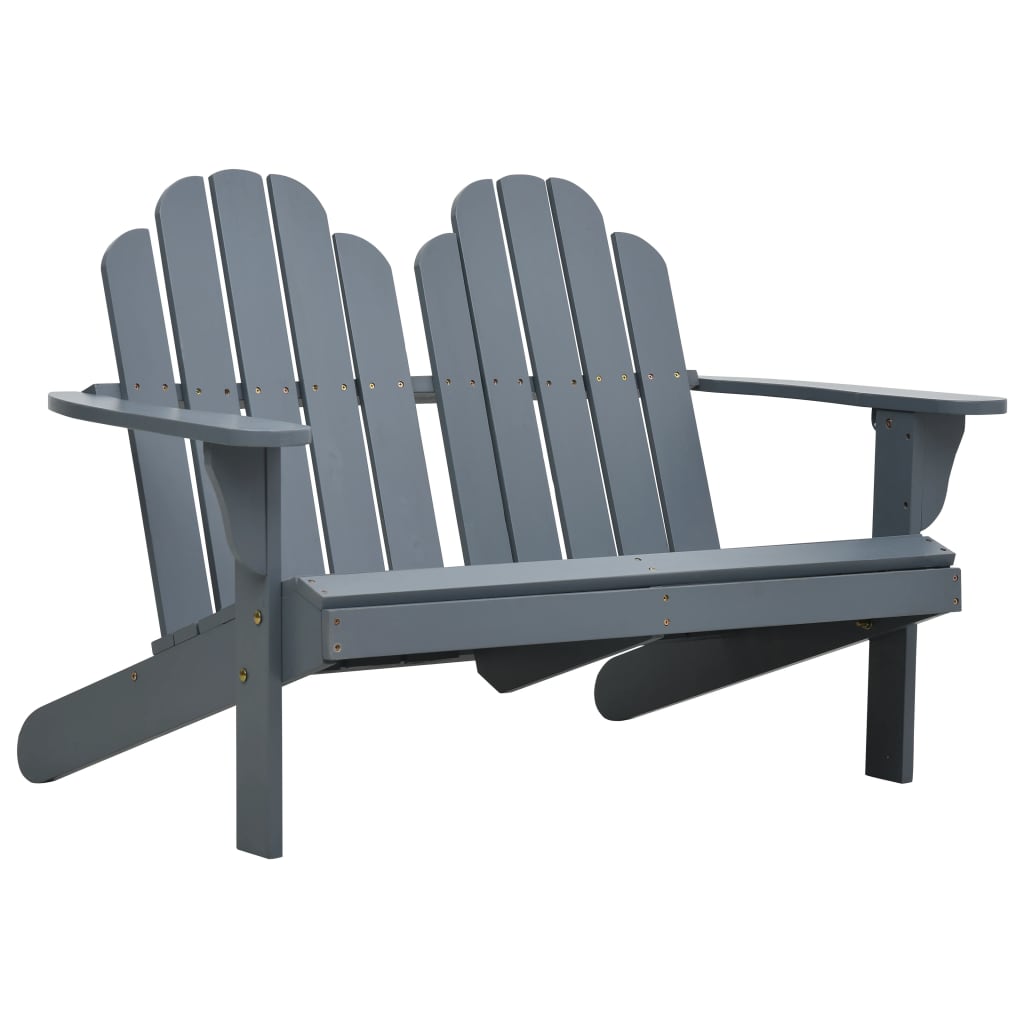 vidaXL Adirondack-Doppelstuhl Holz Grau