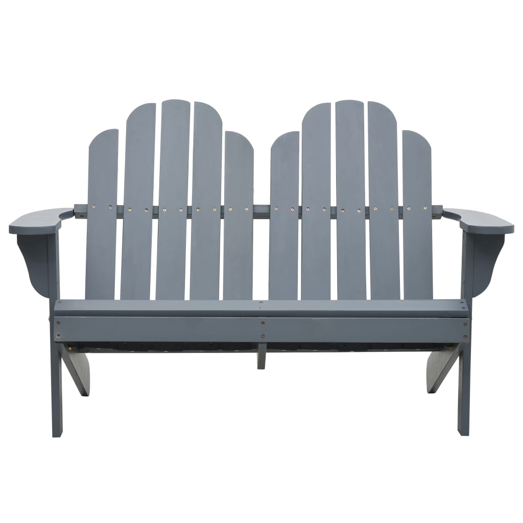 vidaXL Adirondack-Doppelstuhl Holz Grau