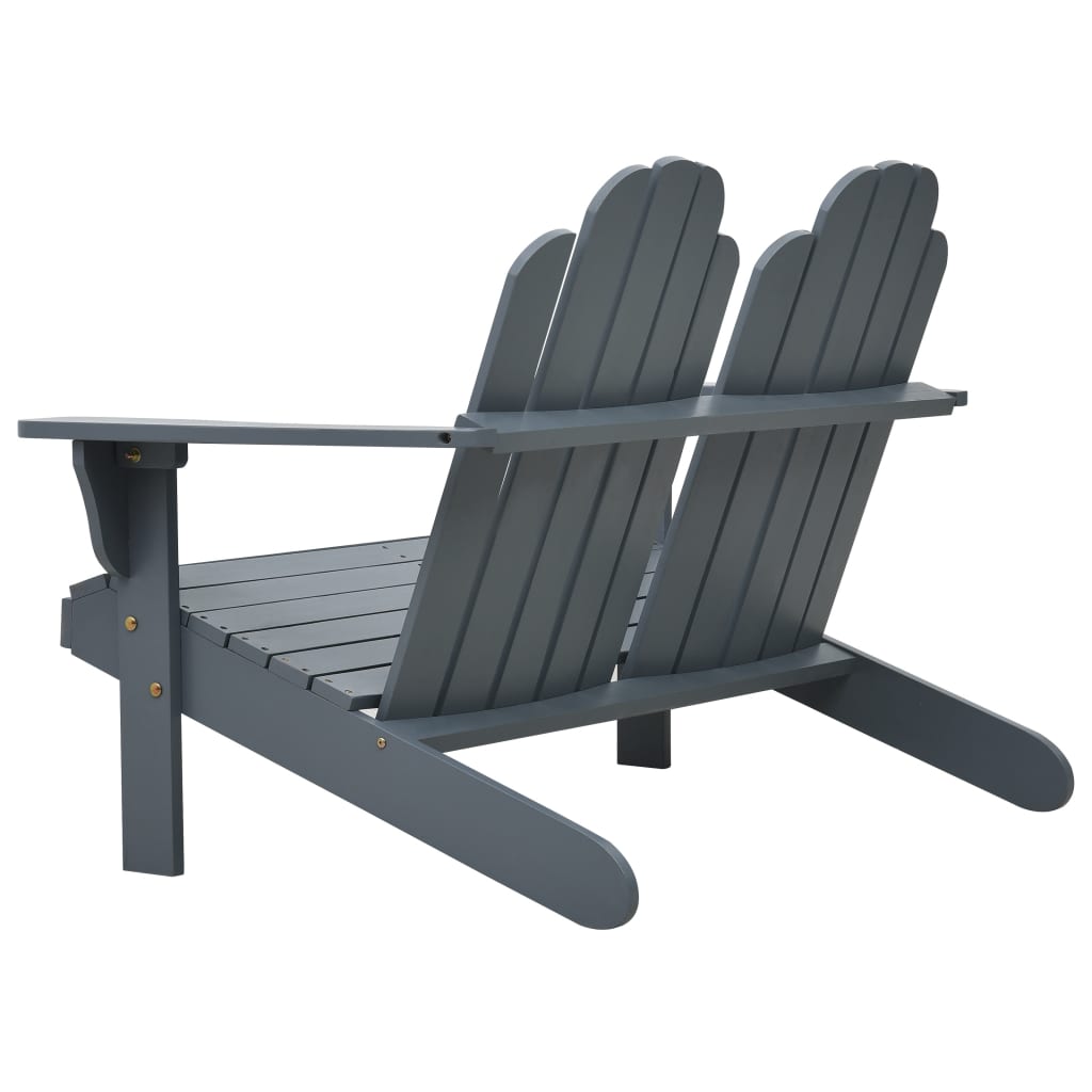 vidaXL Adirondack-Doppelstuhl Holz Grau