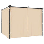 vidaXL Pavillon mit Vorhängen 3 x 3 m Creme Stahl