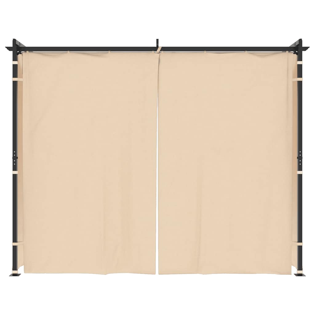 vidaXL Pavillon mit Vorhängen 3 x 3 m Creme Stahl
